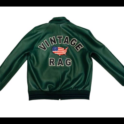 GREEN LEATHER VARSITY – Vintage-Rag